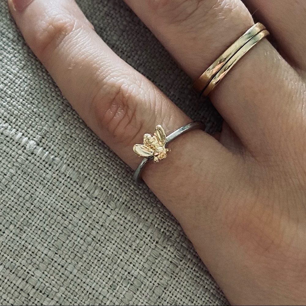 Stackable Gold Bee Ring - Picture 3 of 4